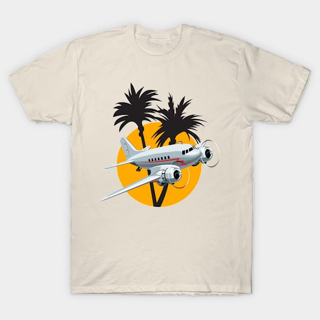 Cartoon retro plane T-Shirt by Mechanik